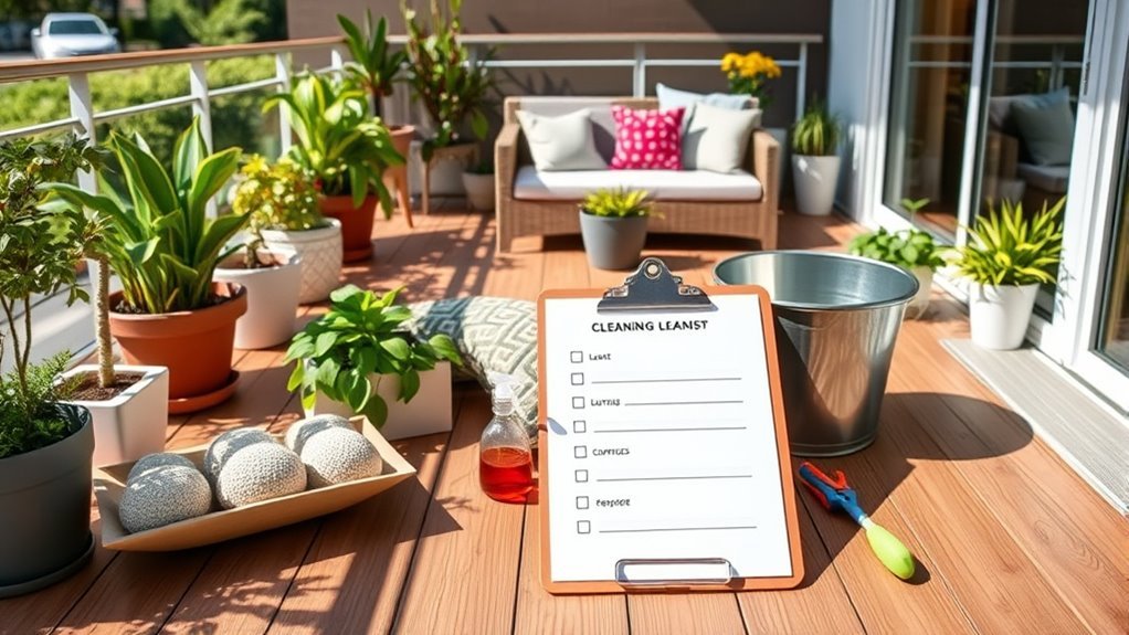 assess balcony cleaning needs