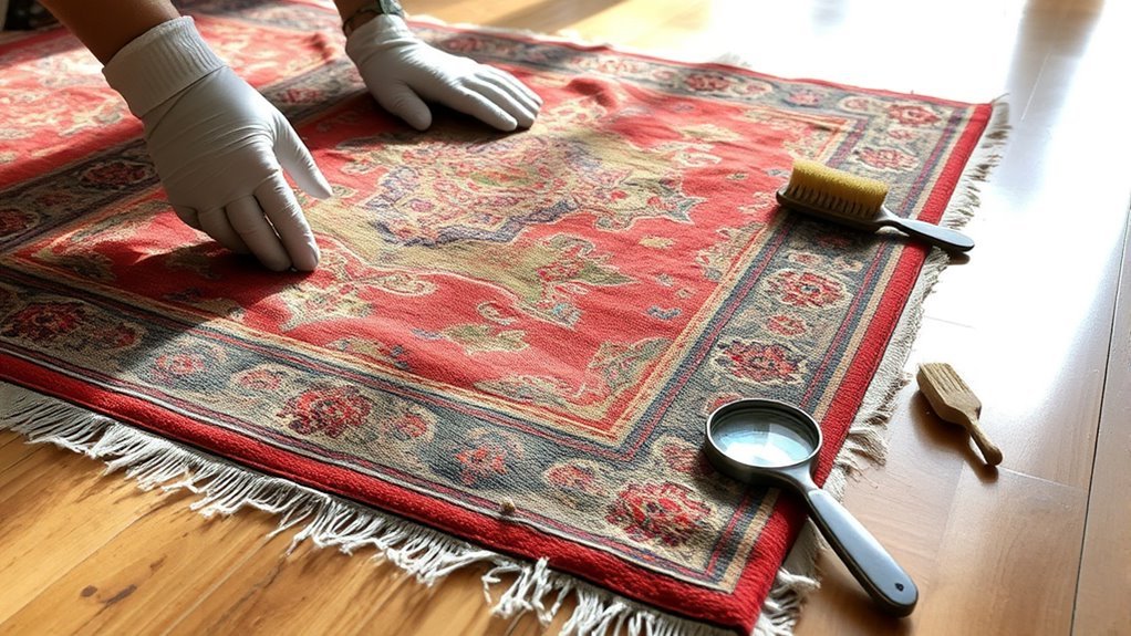assess vintage rug condition