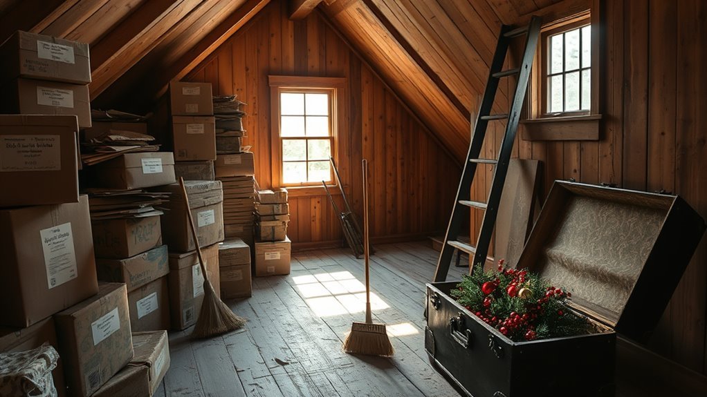 attic cleaning before holidays