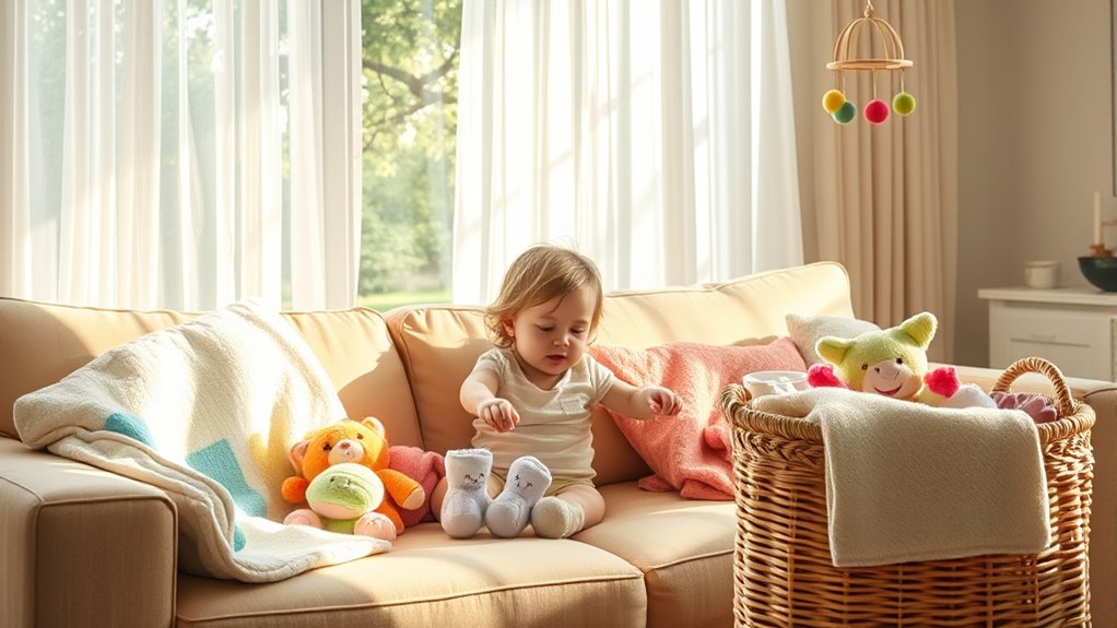 baby friendly living room organization