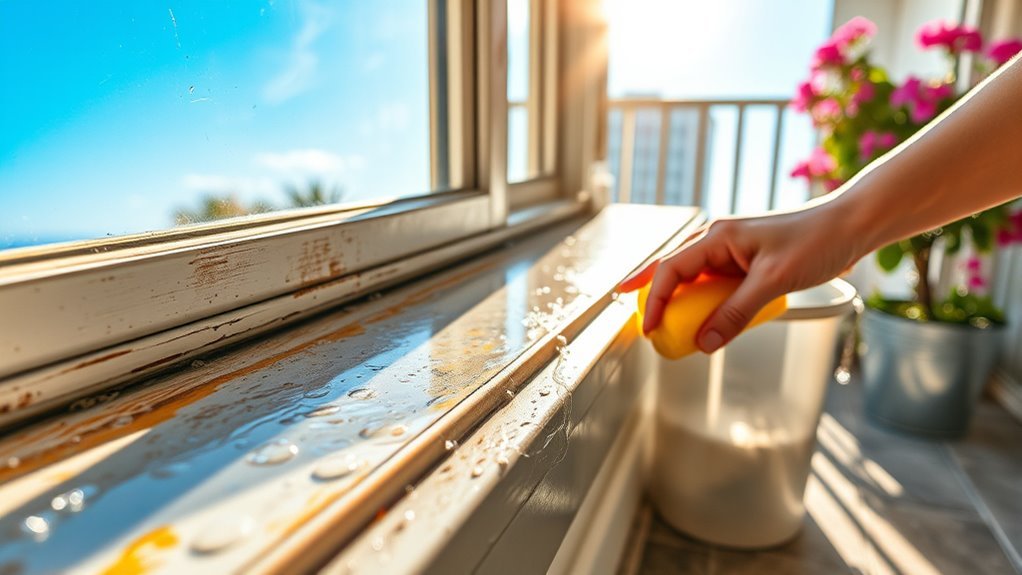 balcony windowsill stain removal