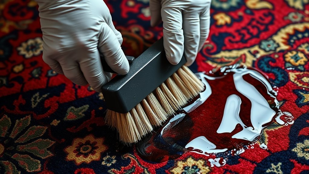 blot spills avoid scrubbing