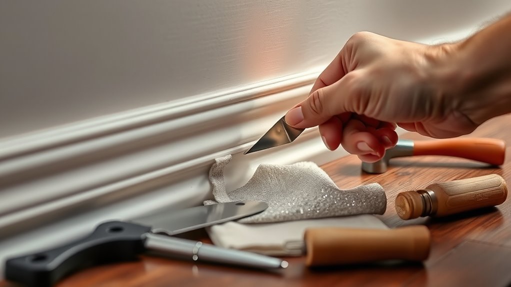 careful baseboard removal process