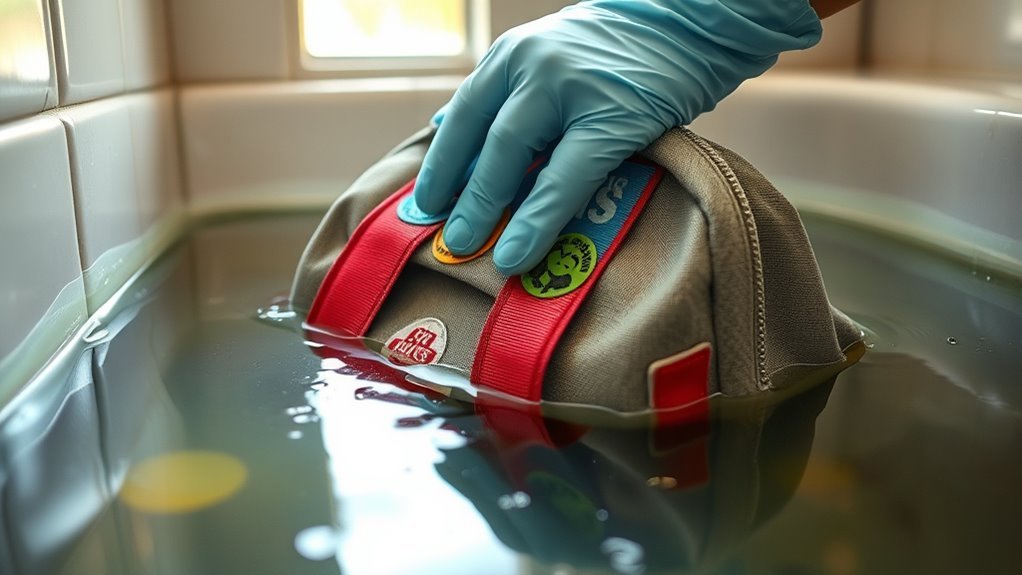 careful toilet bag retrieval