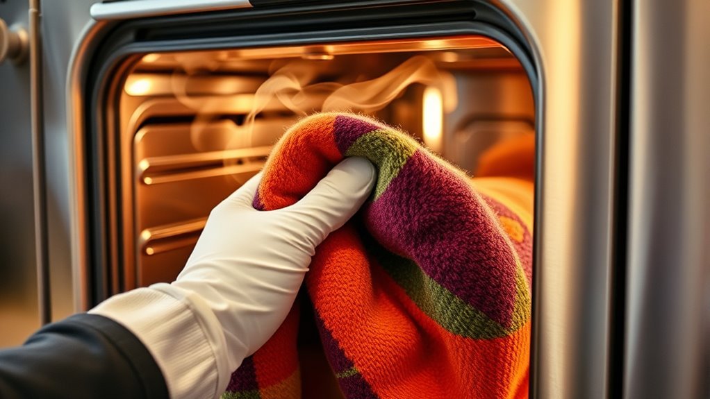 carefully take out blanket