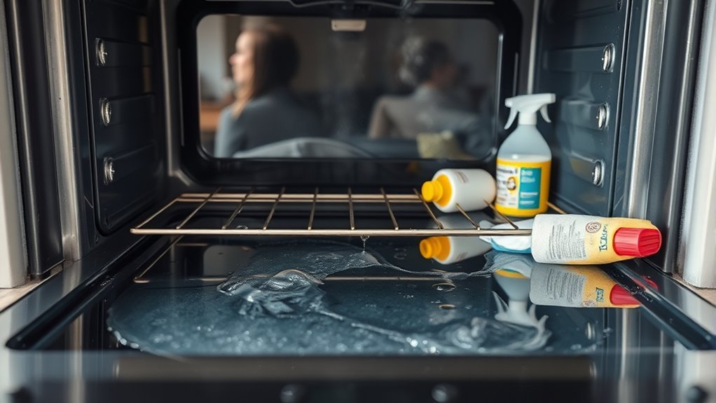 cautious oven cleaning moisture