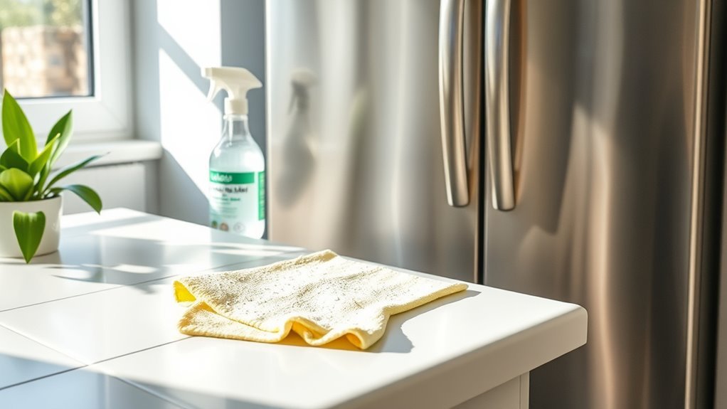 clean and polish refrigerator surfaces