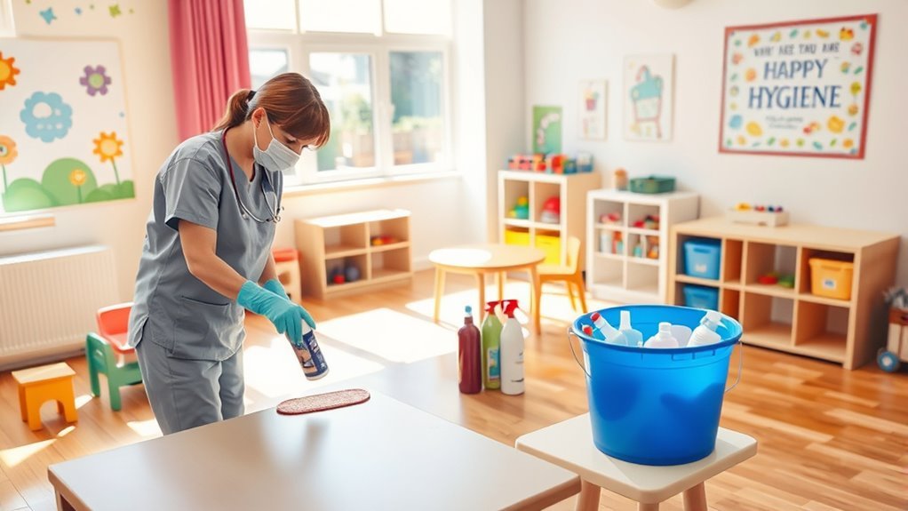clean and sanitize daycare