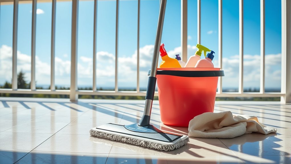 clean balcony floors regularly