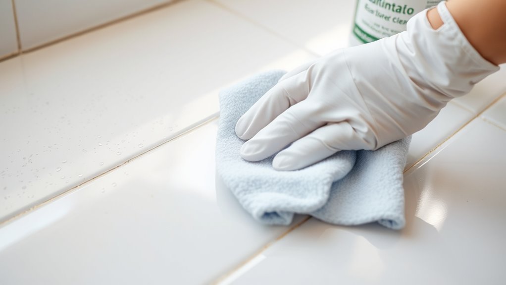 clean bathroom tile dust