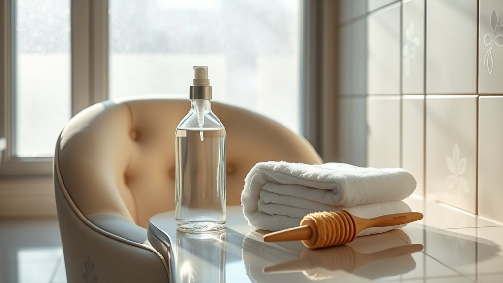 clean bathroom upholstery effectively