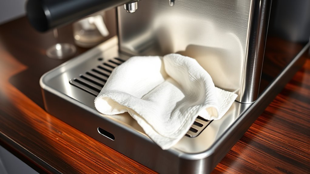 clean coffee machine exterior