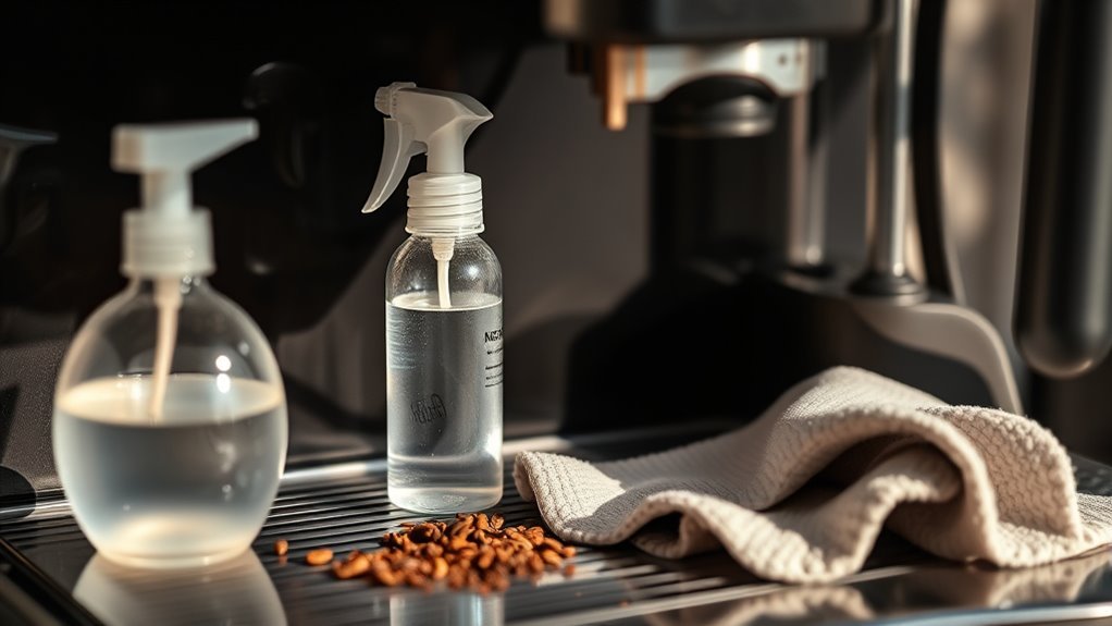clean coffee machine upholstery