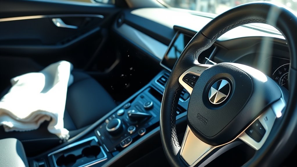 clean dashboard with microfiber