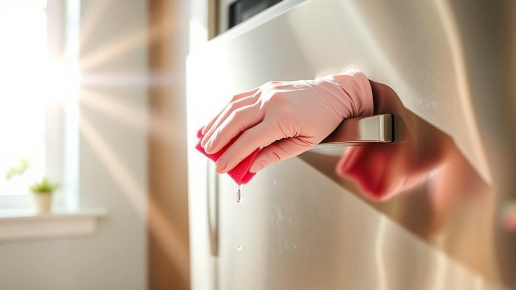 clean dishwasher handle regularly