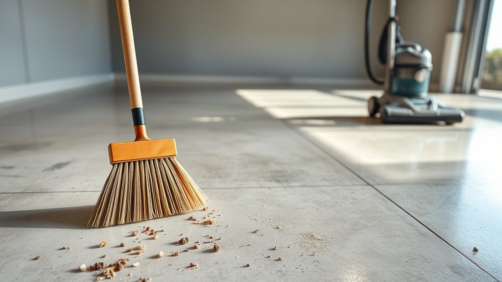 clean garage floor preparation