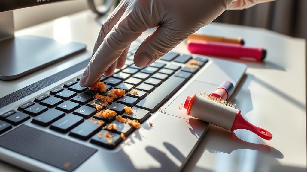 clean keyboard pet mess