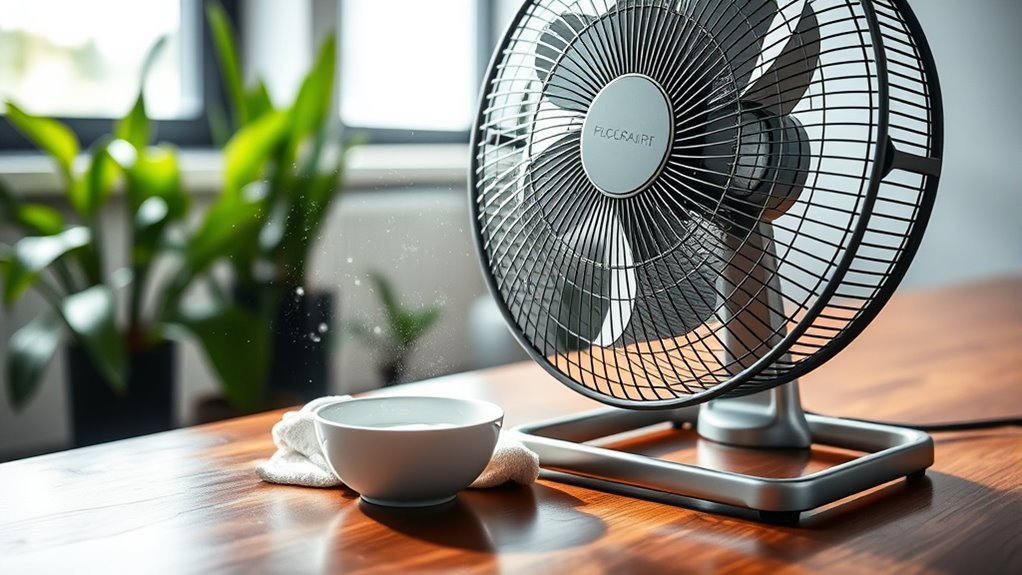 clean office fan efficiently