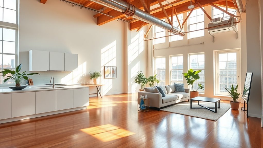 clean open loft spaces