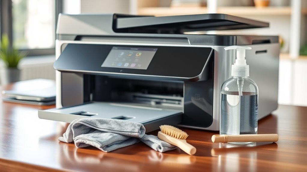 clean printer exterior surfaces