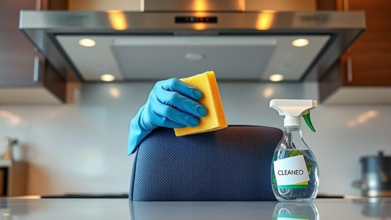 clean range hood upholstery