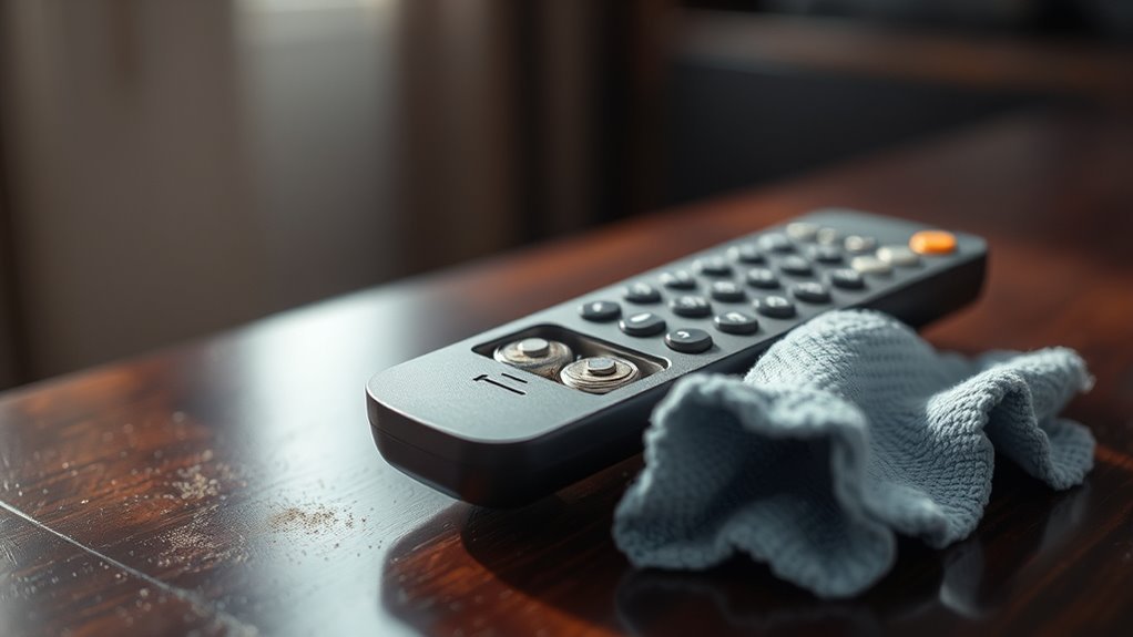 clean remote battery compartment