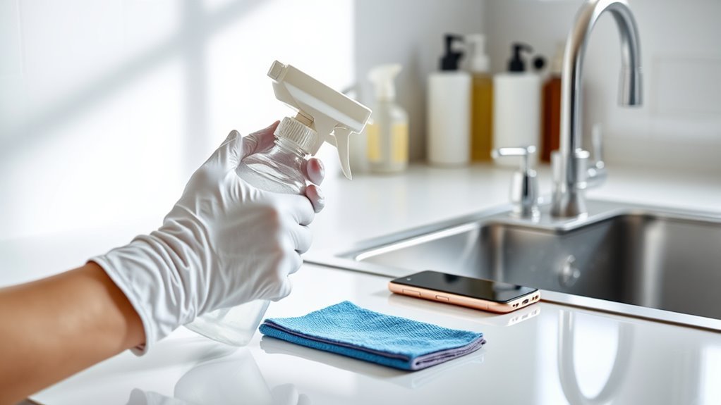 clean then disinfect surfaces