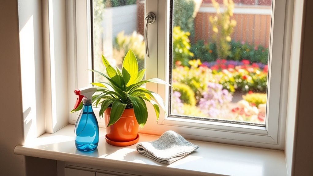 clean windowsills for efficiency
