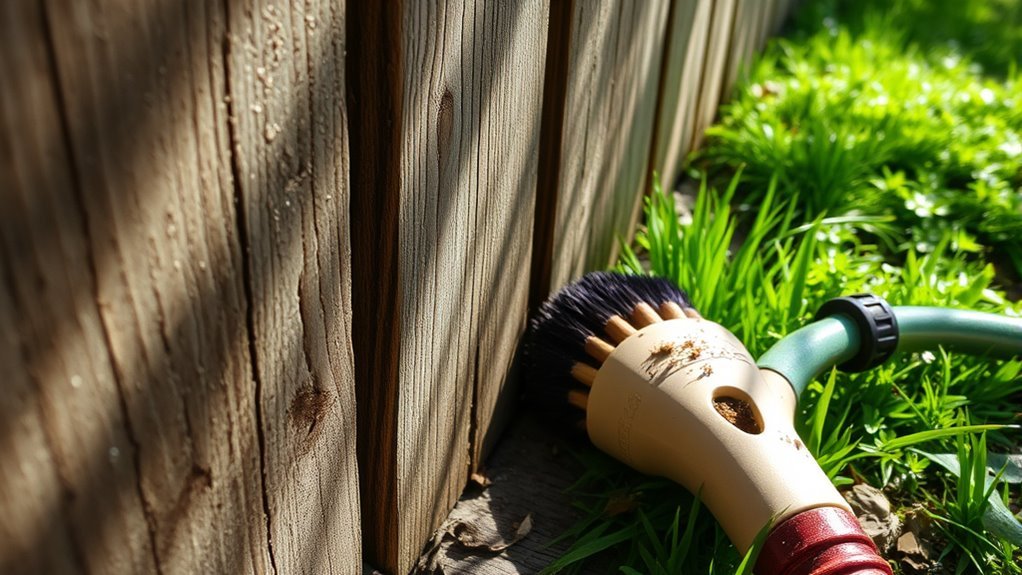 clean wooden fence thoroughly