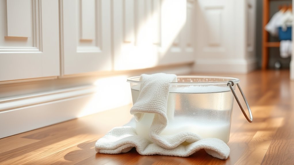 cleaning baseboards and floors