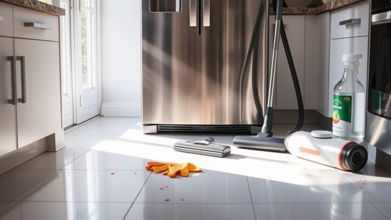 cleaning beneath kitchen appliances