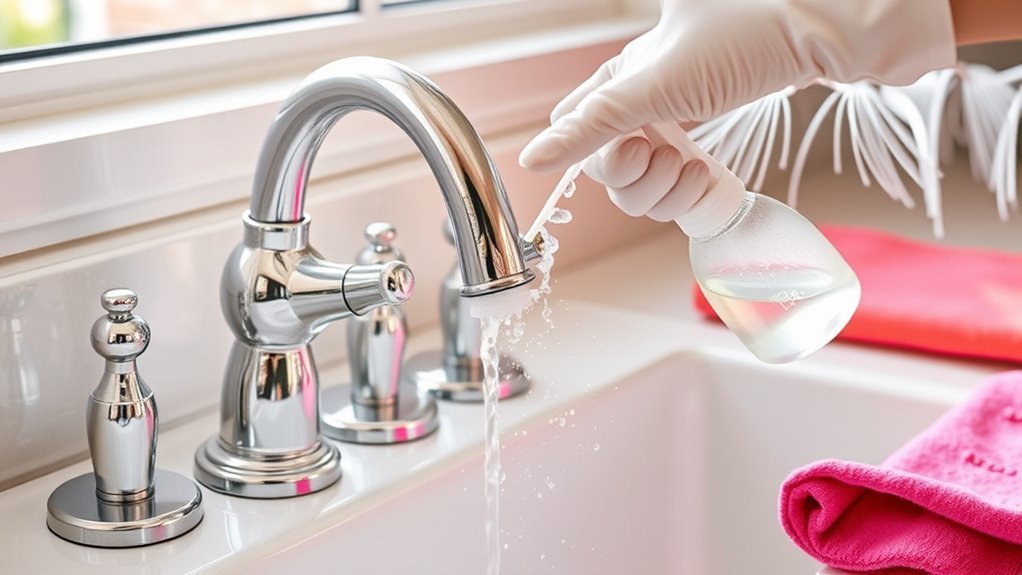 cleaning faucet handles thoroughly