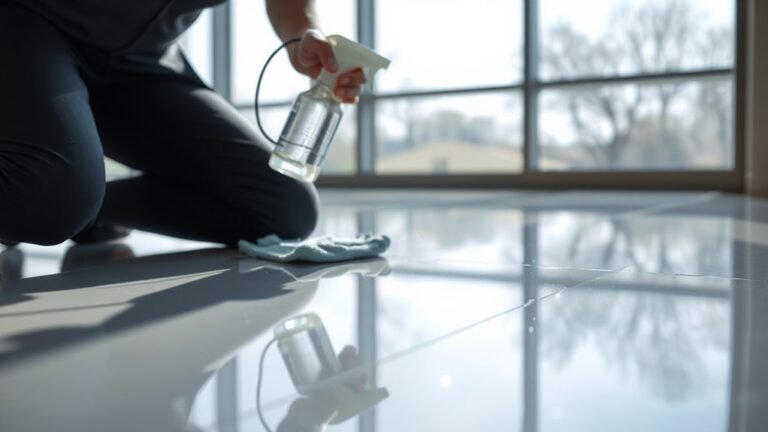 cleaning glass floor surfaces