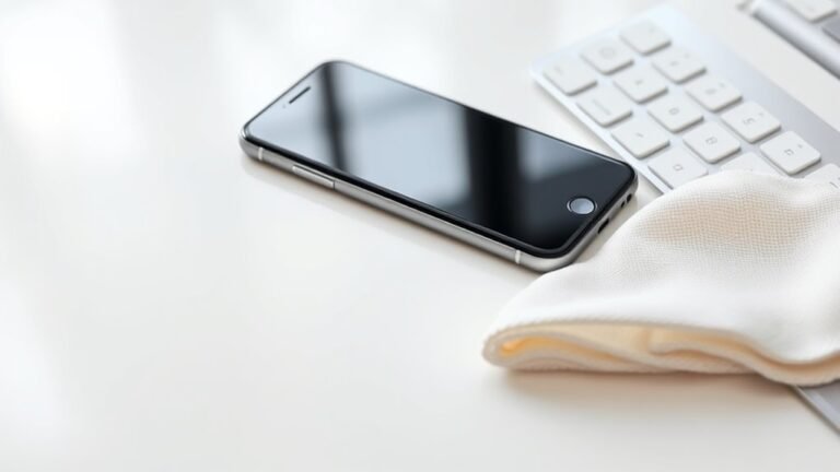 cleaning keyboard with smartphone