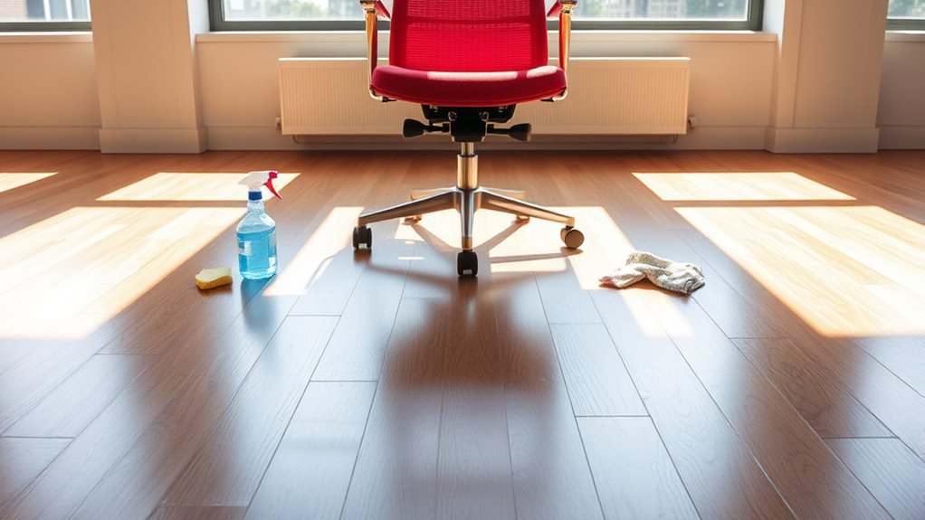 cleaning office chair floors