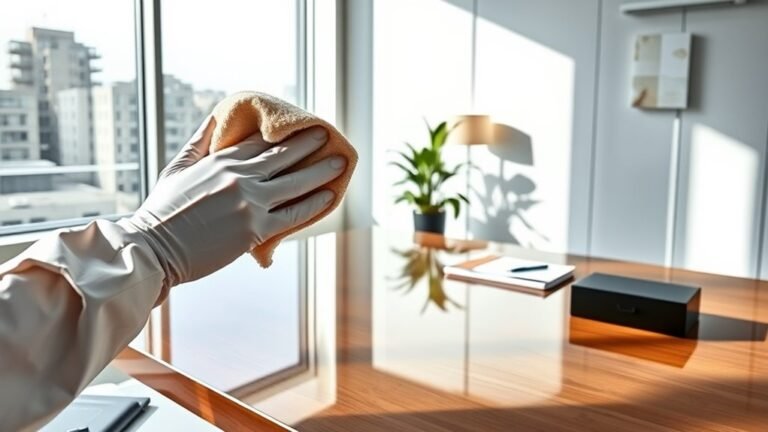 cleaning office mirror surfaces