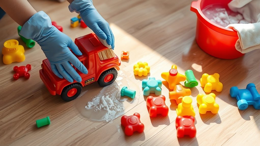cleaning plastic rubber toys