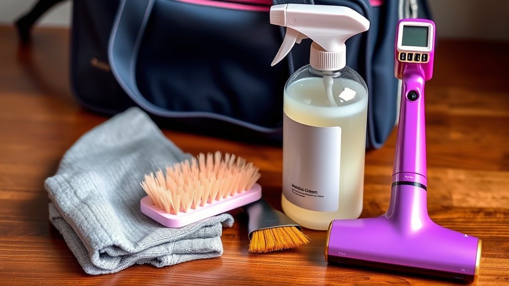 cleaning supplies for backpacks