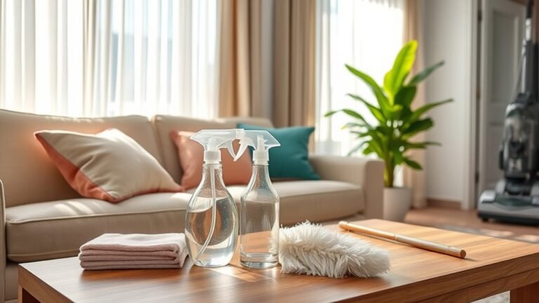 cleaning the living room