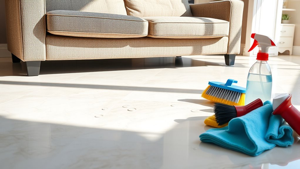 cleaning under the couch