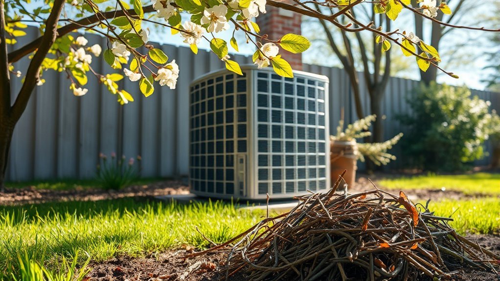 clear outdoor unit debris