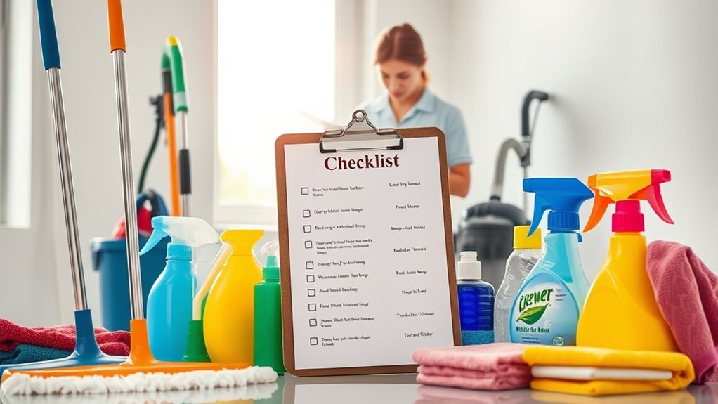 clear updated cleaning checklists