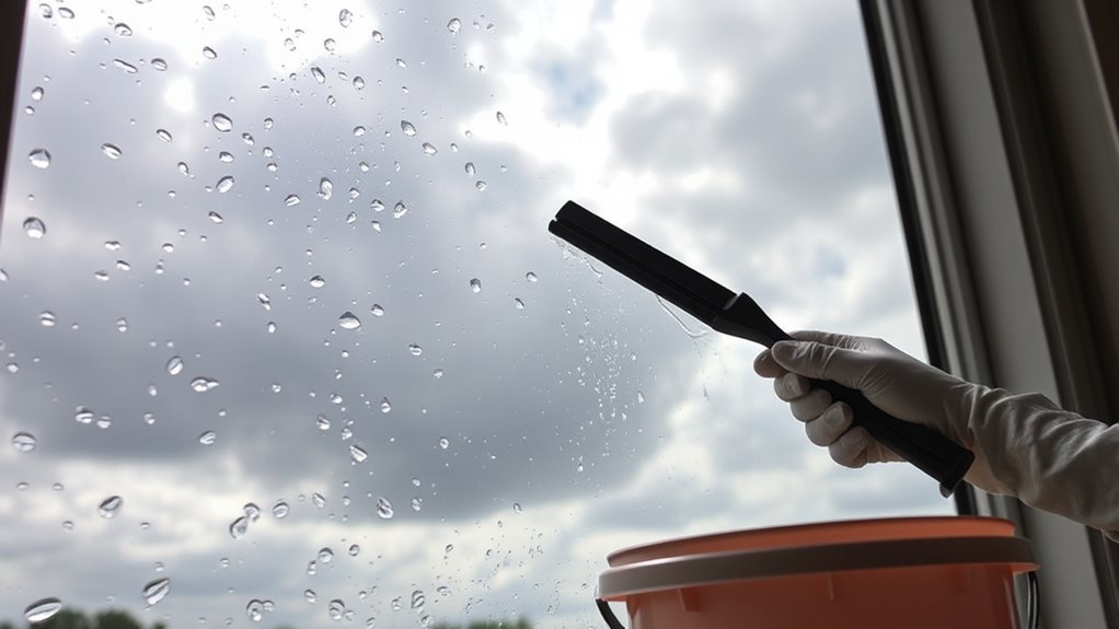 cloudy day window cleaning
