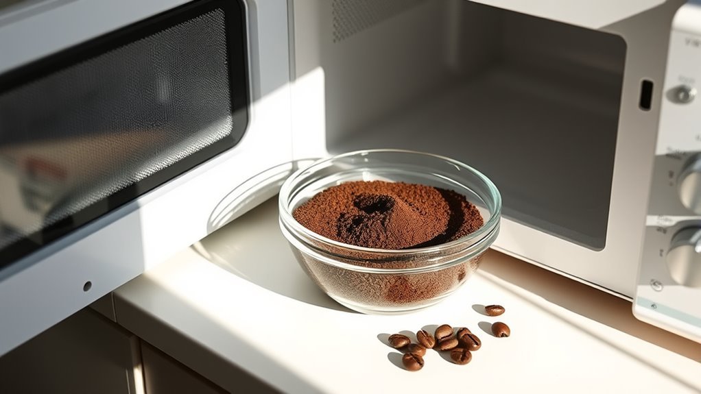coffee grounds absorb odors