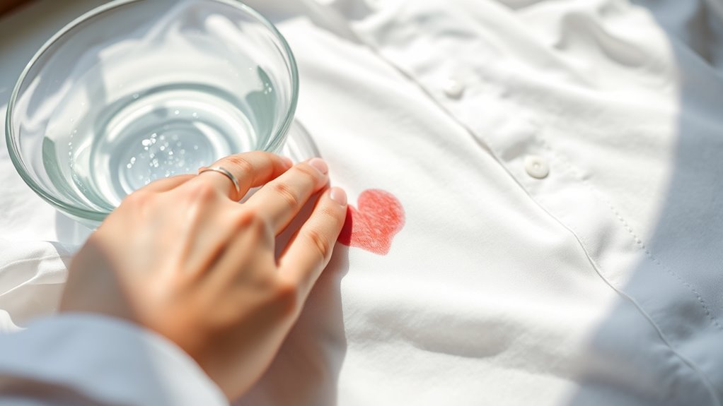 cold water for stains
