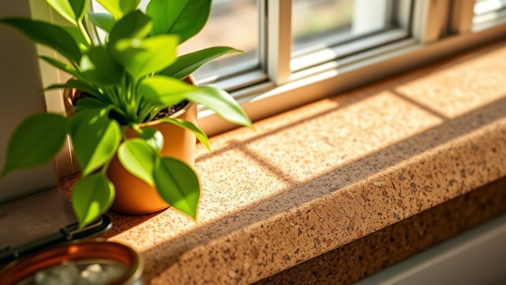 cork windowsills enhance insulation