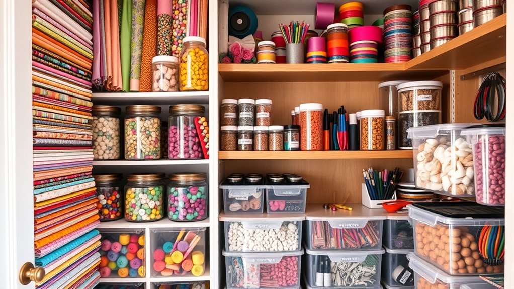 craft supply closet organization