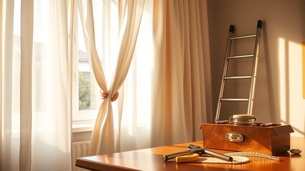 curtain hanging and adjustments