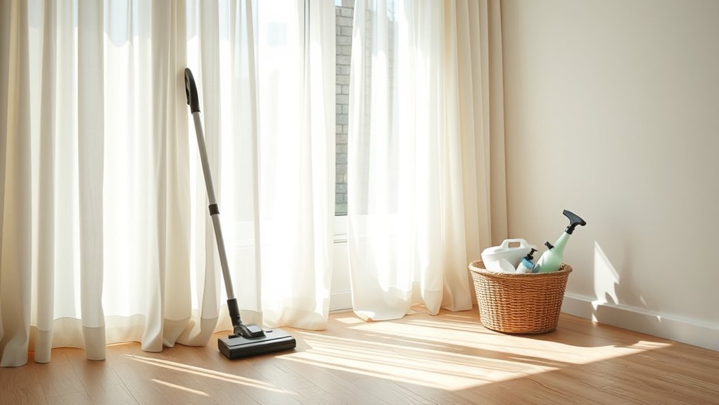 curtains protect laminate cleanliness