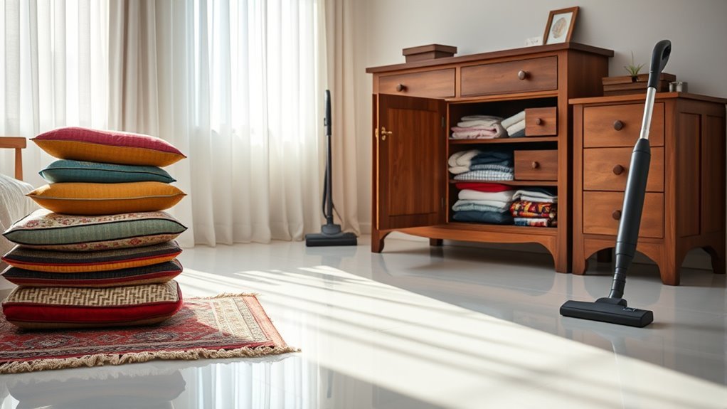 declutter and rearrange furniture